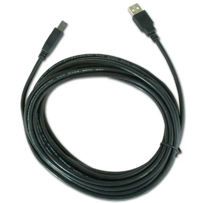 Cablu încărcare și sincronizare Gembird CCP-USB2-AMBM-15, USB Type-A/USB Type-B, 5m, Negru