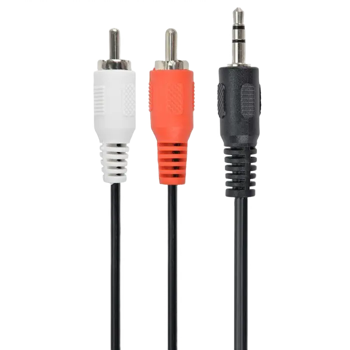 Audio Adaptor Cablexpert CCA-458/0.2, 3.5mm 3-pin (M) - 2x RCA (M), 0,2m, Negru - photo