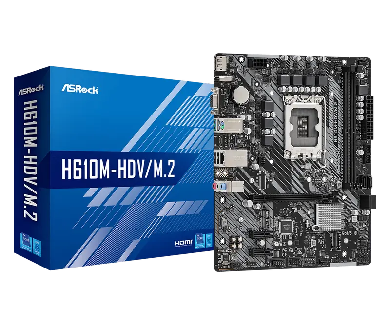 Placă de bază ASRock H610M-HDV/M.2, LGA1700, Intel H610, Micro-ATX - photo