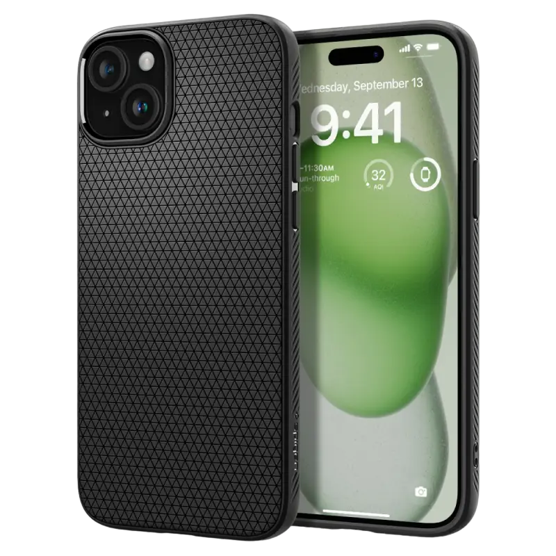 Чехол Spigen iPhone 15 Plus Liquid Air, Матовый Черный - photo