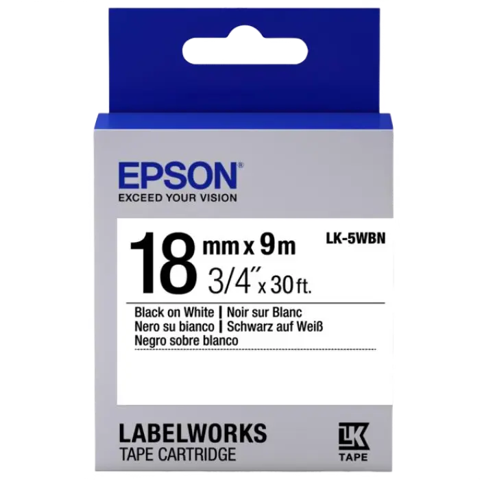Cartuş de bandă Epson LK-5WBN, 18 mm x 9 m - photo