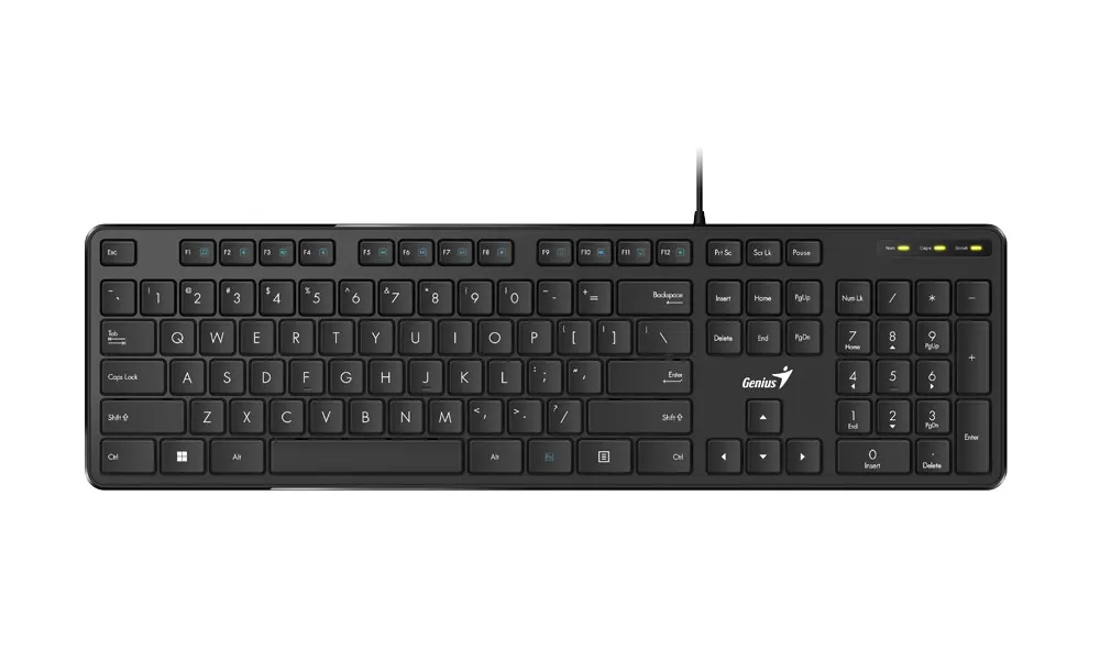 Keyboard Genius SlimStar M200, Low-profile, Chocolate Keycap,  Fn Keys, Black, USB - photo