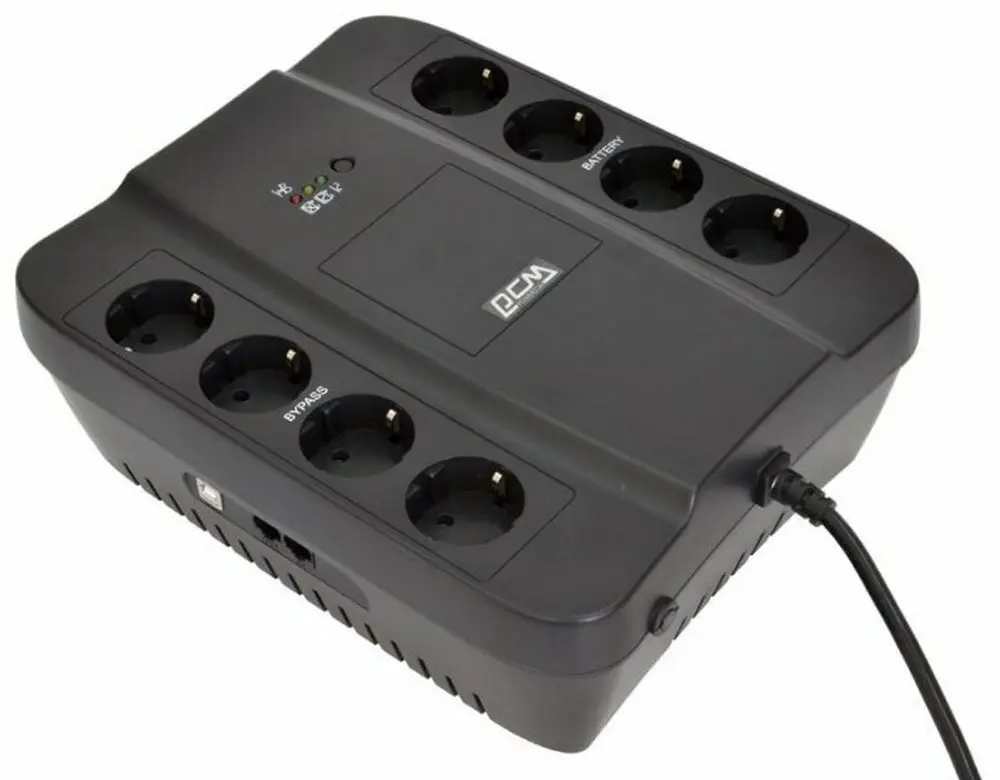 UPS  Ultra Power  850VA/480W, (3 steps of AVR, CPU controlled), USB, 8 Schuko, 2 IEC, plastic case - photo