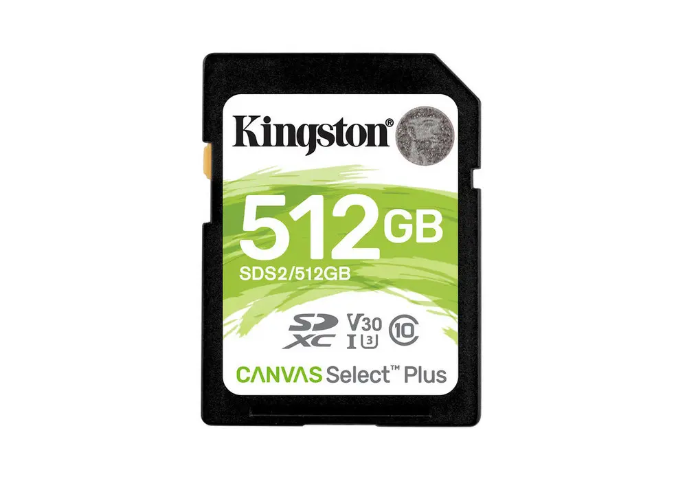 512GB  SDXC Card (Class 10) UHS-I , U3, Kingston Canvas Select Plus "SDS2/512GB" (R/W:100/85MB/s) - photo