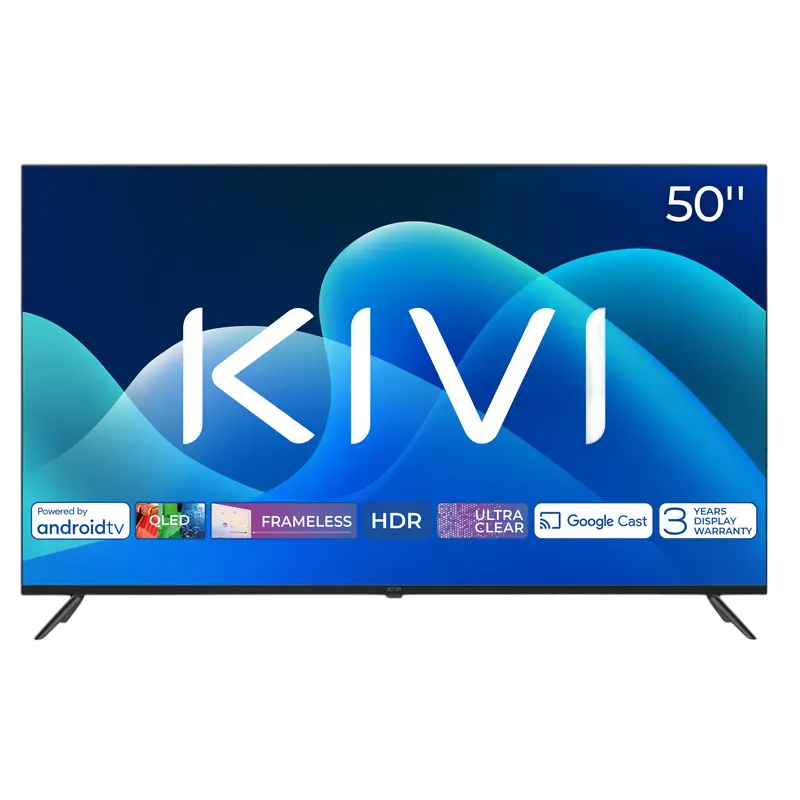 50" QLED SMART TV KIVI 50U770QB, 3840x2160 4K UHD, Android TV, Negru - photo