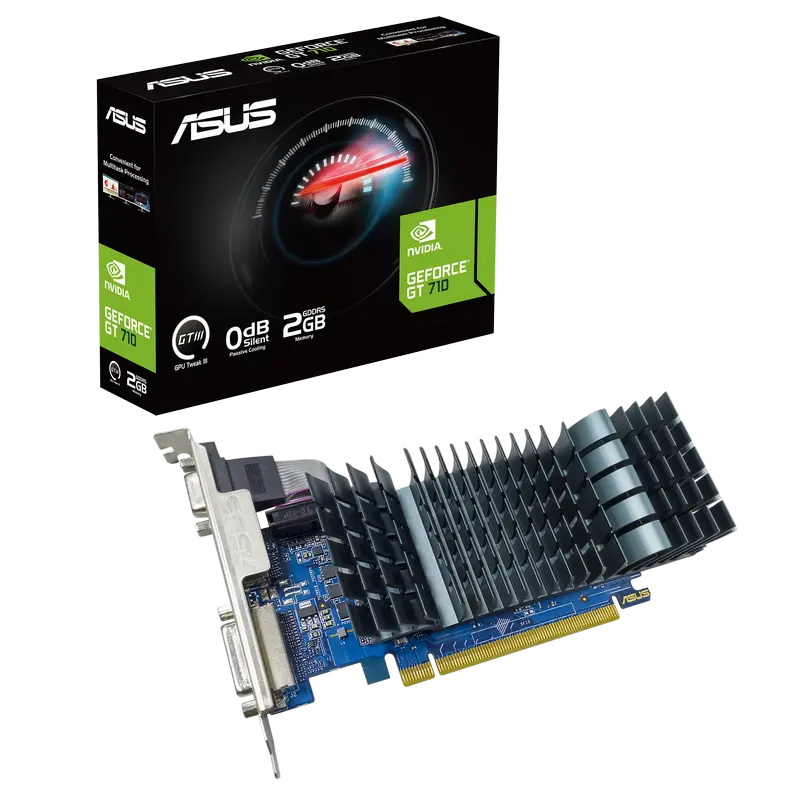 Видеокарта ASUS GT710-SL-2GD5-BRK-EVO,  2ГБ GDDR5 64бит - photo