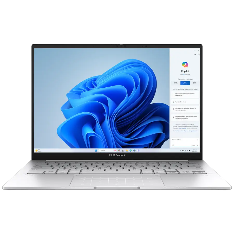 Ноутбук 14" ASUS Zenbook 14 OLED UX3405MA, Foggy Silver, Intel Core Ultra 7 155H, 16Гб/1024Гб, Windows 11 Home - photo
