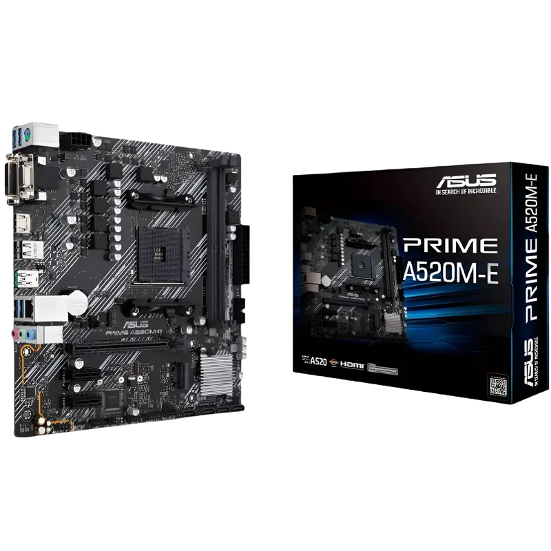 Placă de bază ASUS PRIME A520M-E, AM4, AMD A520, Micro-ATX - photo