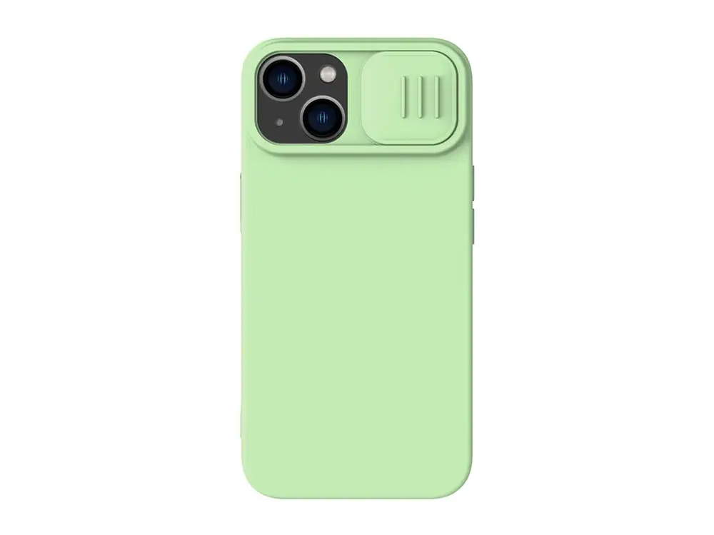 Husă Nillkin iPhone 14, CamShield Silky Silicone, Verde - photo