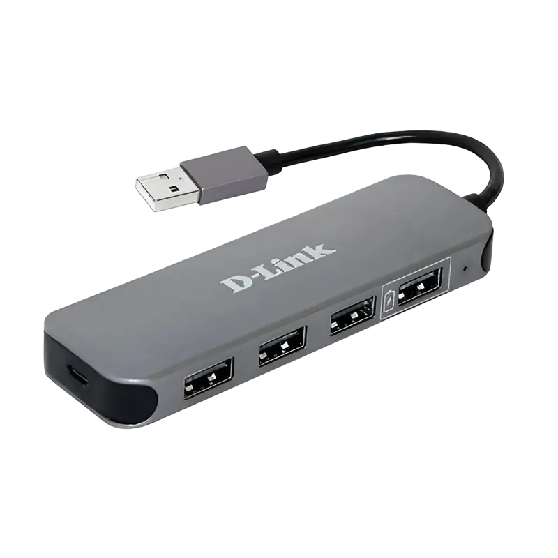 USB-концентратор D-Link DUB-H4, Серый - photo