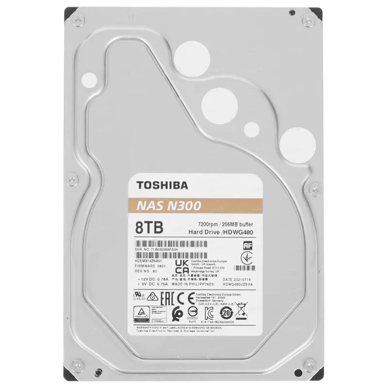 Unitate HDD Toshiba N300, 3.5", 8 TB <HDWG480UZSVA> - photo