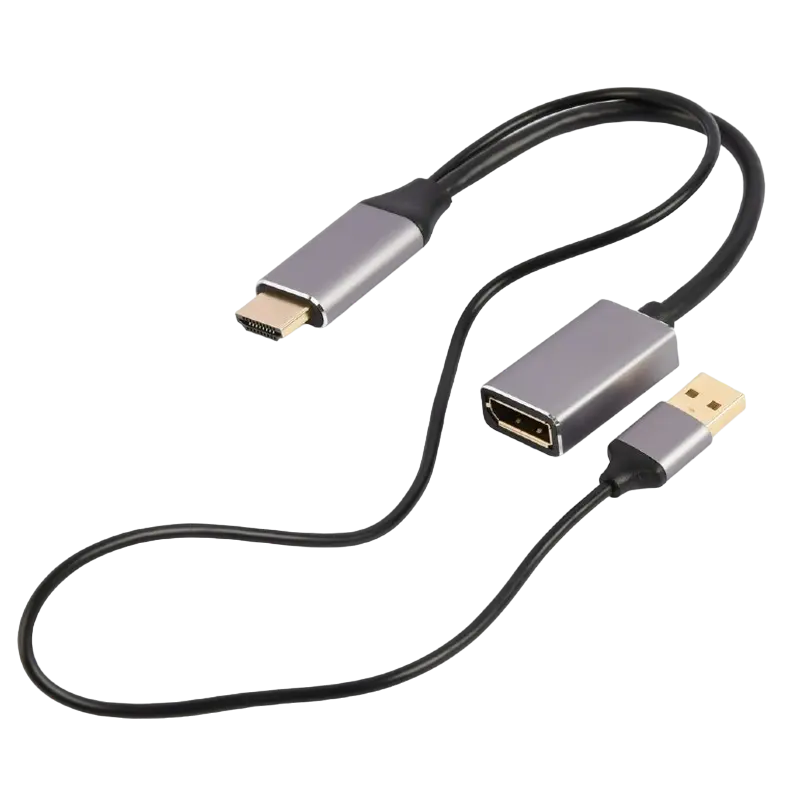 Переходник Cablexpert A-HDMIM-DPF-02, HDMI (M) - DisplayPort (M), 0.1 м, Чёрный - photo