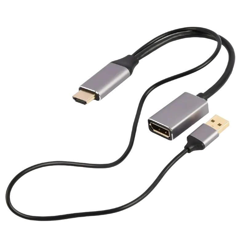 Adaptor Cablexpert A-HDMIM-DPF-02, HDMI (M) - DisplayPort (M), 0.1 m, Negru - photo