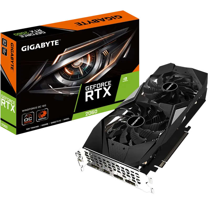 Placă Video Gigabyte GV-N2060WF2OC-12GD, 12GB GDDR6 192bit - photo