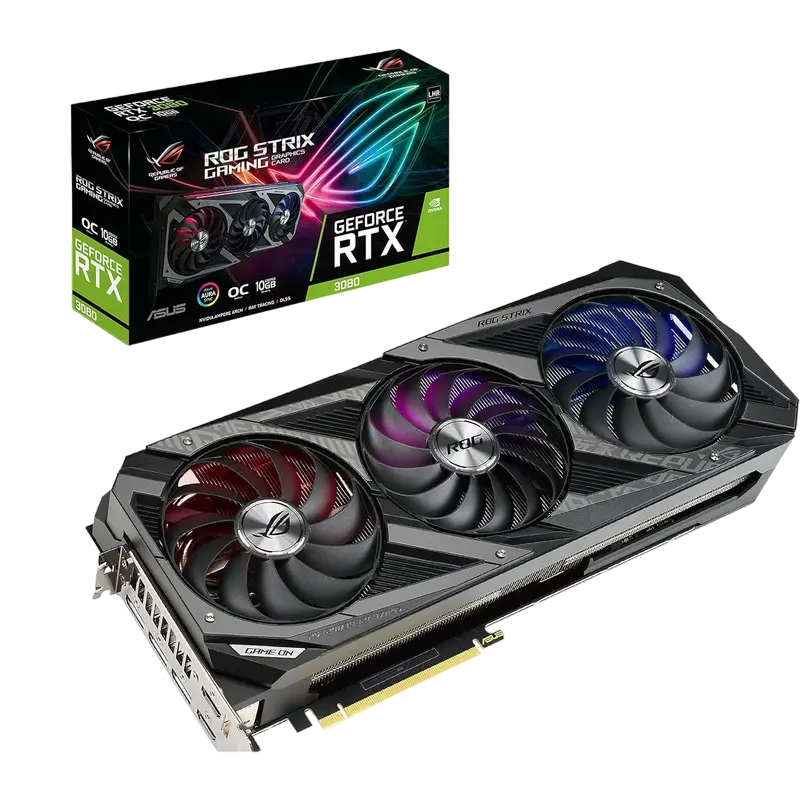 Видеокарта ASUS ROG-STRIX-RTX3080-O10G-V2-GAMING, 10GB GDDR6X 320бит - photo