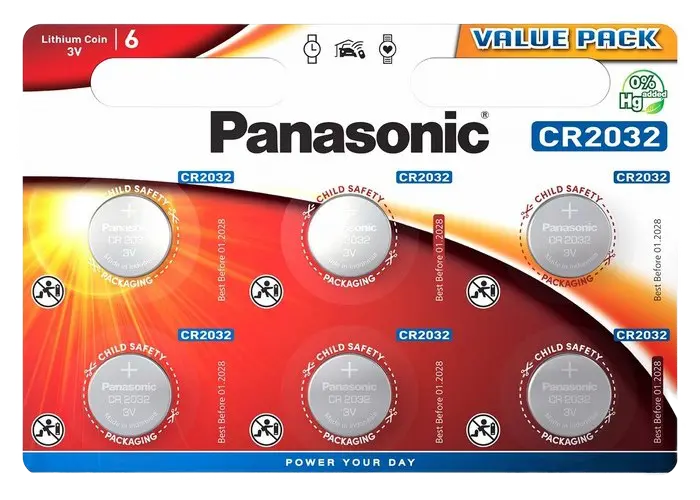 Baterii rotunde Panasonic CR-2032EL, CR2032, 6buc. - photo