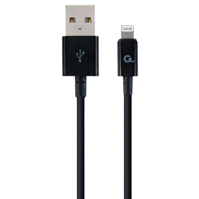 Кабель для зарядки и синхронизации Cablexpert CC-USB2P-AMLM-2M, USB Type-A/Lightning, 2м, Чёрный - photo