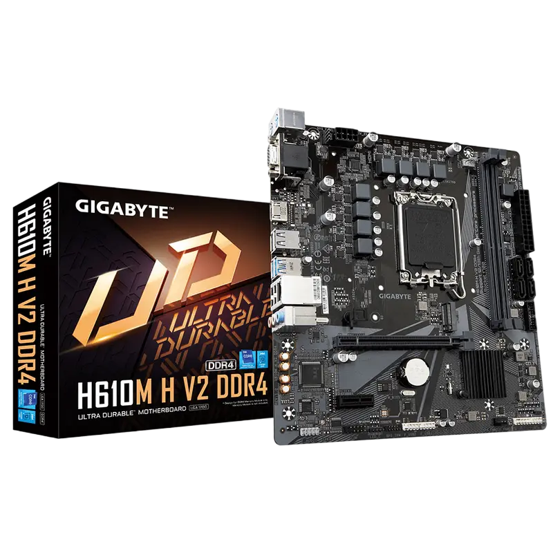 Материнская плата Gigabyte H610M H V2, LGA1700, Intel H610, Micro-ATX - photo