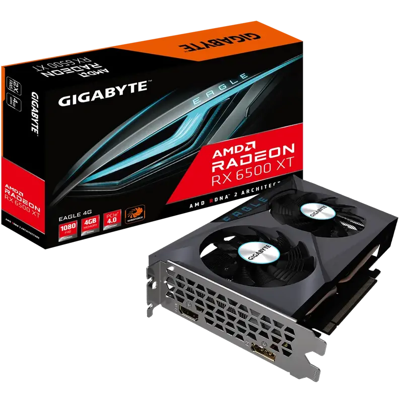 Видеокарта Gigabyte GV-R65XTEAGLE-4GD,  4ГБ GDDR6 64бит - photo