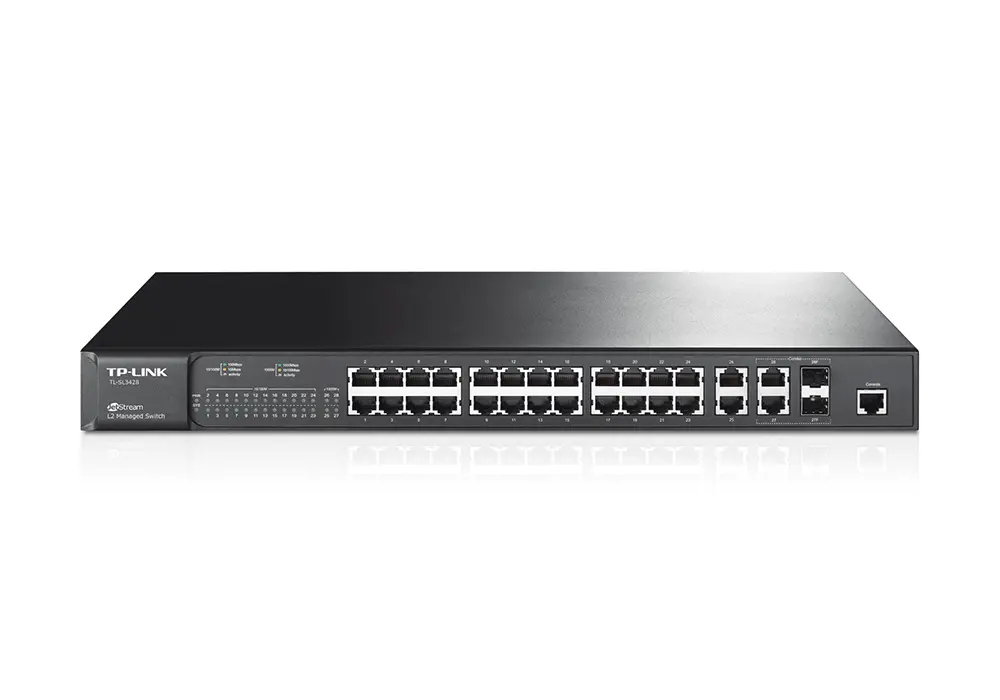 Switch de rețea TP-LINK TL-SL3428, 24x 10/100 Mbps, 2x 10/100/1000 Mbps, 2x SFP - photo