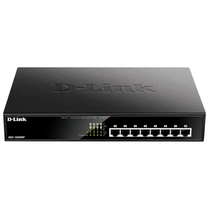 PoE коммутатор D-Link DGS-1008P, 8x IEEE 802.3af/at - photo