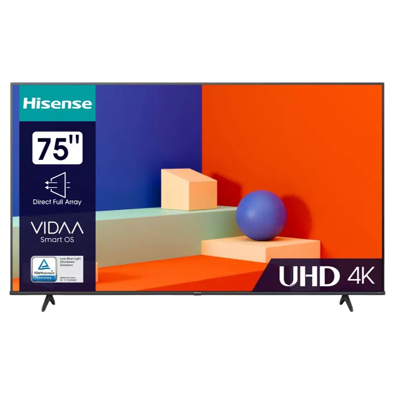 75" LED SMART Телевизор Hisense 75A6K, 3840x2160 4K UHD, VIDAA U6.0, Чёрный - photo