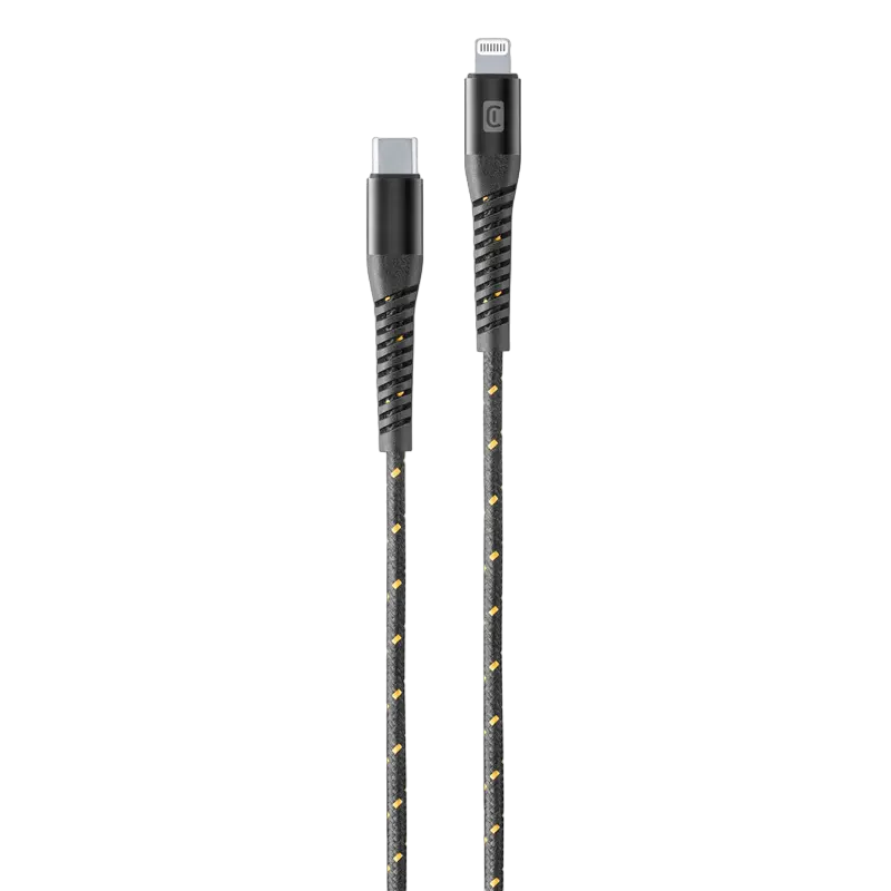 Cablu de încărcare și date Cellularline Strong Cable, Lightning/USB Type-C, 2m, Negru - photo