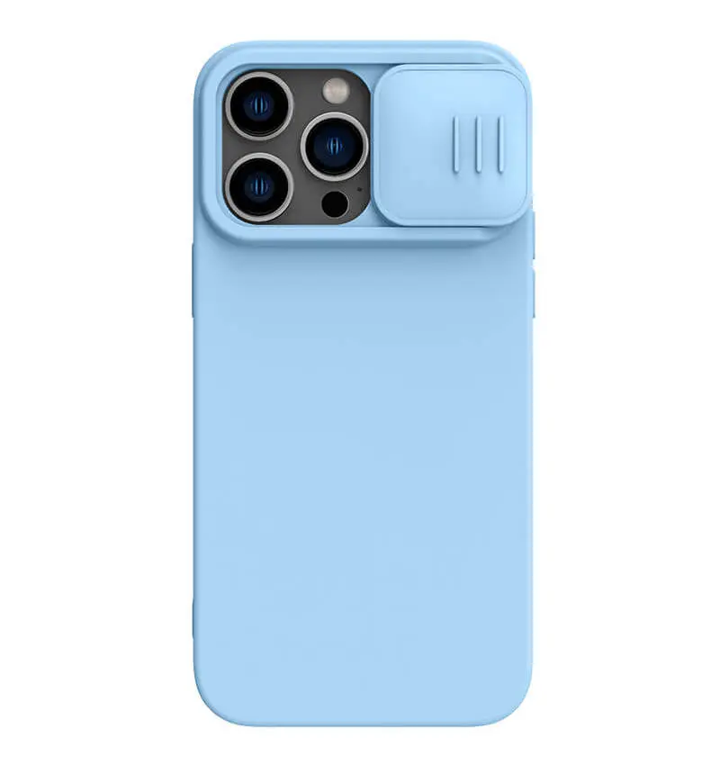 Чехол Nillkin iPhone 14 Pro, CamShield Silky Silicone, Blue Haze - photo