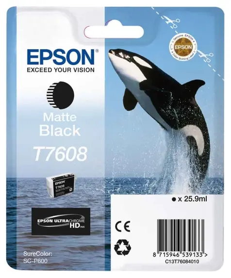 Картридж чернильный Epson T760, 26мл, Матовый Черный - photo