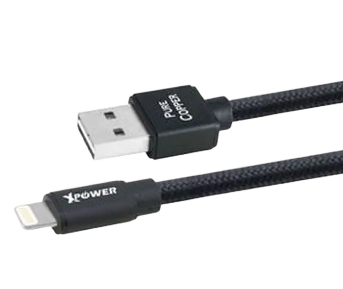 Cablu încărcare și sincronizare Xpower Lightning cable Nylon, USB Type-A/Lightning, 1m, Negru - photo