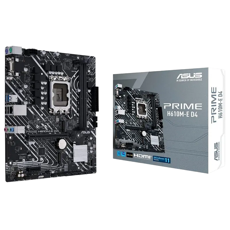 Placă de bază ASUS PRIME H610M-E D4, LGA1700, Intel H610, Micro-ATX - photo