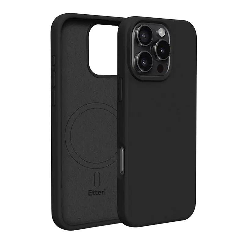 Чехол Etteri Silicone Mag case для iPhone 16 Pro, Чёрный - photo