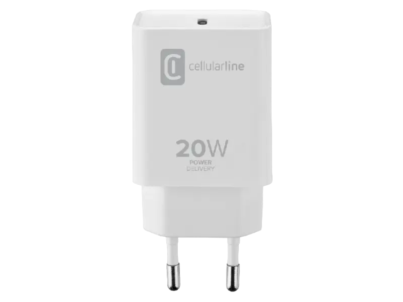 Зарядное устройство Cellularline USB-C Charger 20W, 20Вт, Белый - photo