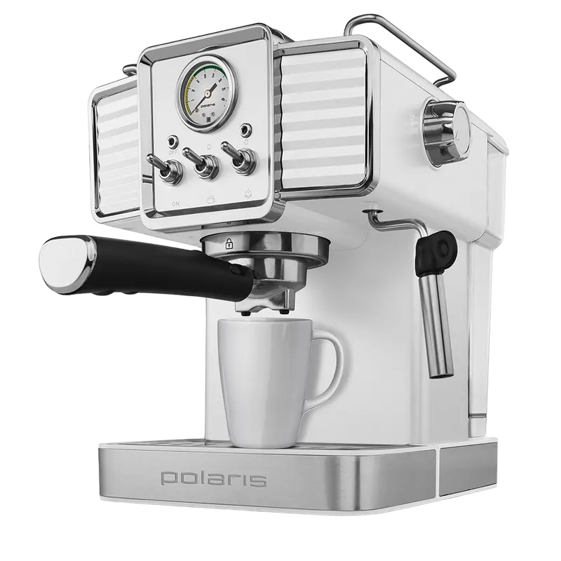 Кофеварка рожковая Polaris PCM1538E, 1350Вт, Белый - photo