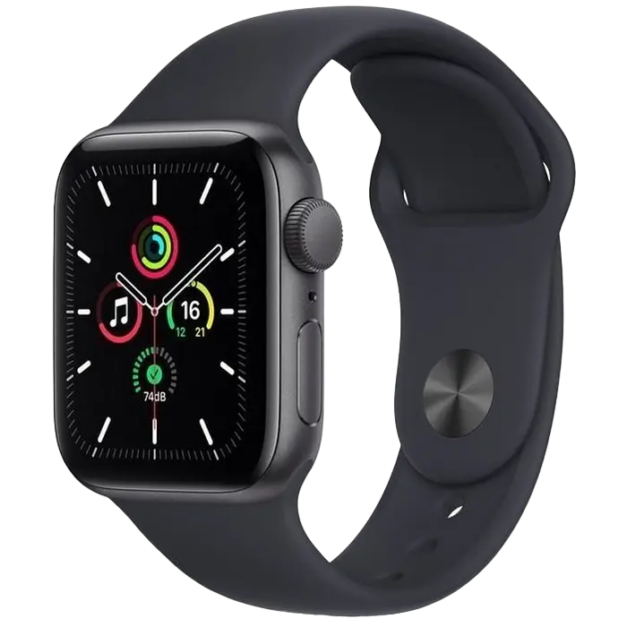 Ceas inteligent Apple Watch SE MKQ13, 40mm, Carcasă din aluminiu cu bandă sport Midnight - photo