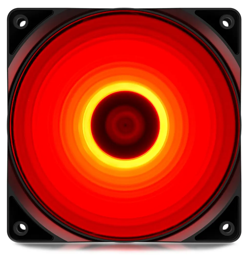 PC Case Fan Deepcool RF120R, 120x120x25, 21.9 dB, 48.9 CFM, 1300PM, Red LED, Hydro Bearing - photo