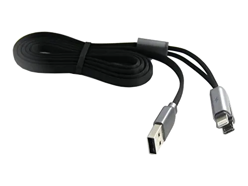 Cablu încărcare și sincronizare Remax RC-025t, Lightning, micro-USB/USB Type-A, 1m, Negru - photo