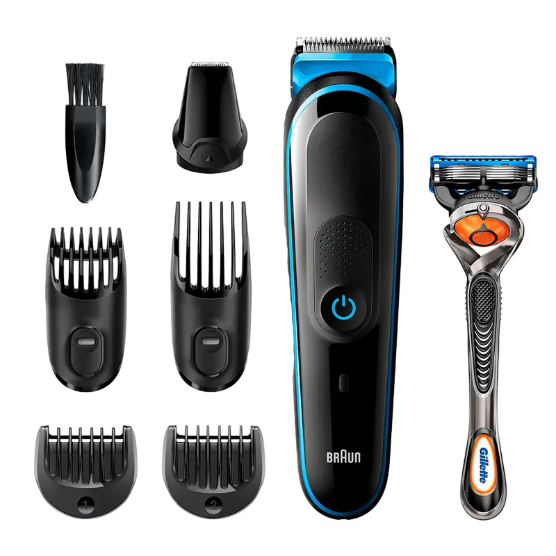 Мужской Триммер Braun All-in-One Trimmer MGK5245, Черный | Синий - photo