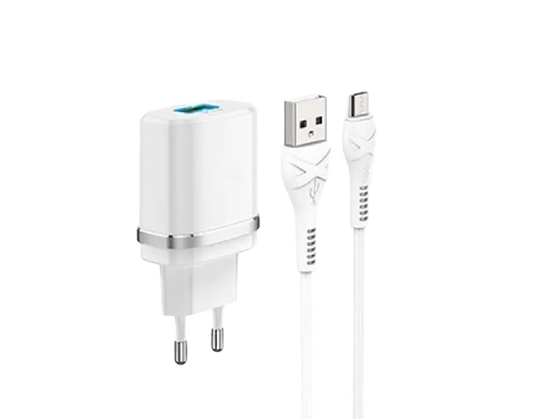Зарядное устройство Xpower Charger  + Type-C Cable, 1USB, QC3.0, Белый - photo