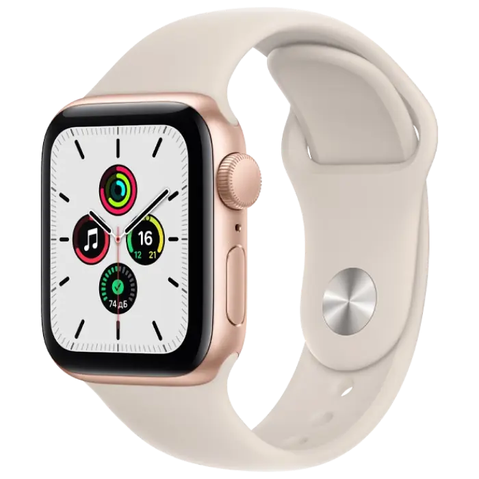 Умные часы Apple Watch SE, 40мм, Алюминиевый корпус с ремешком Starlight Sport - photo