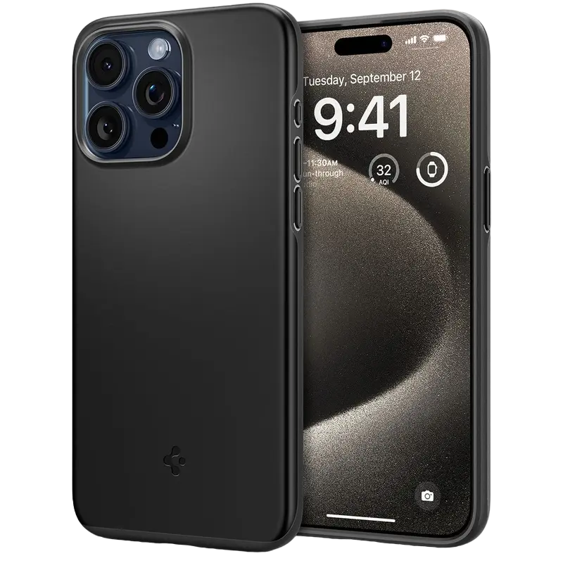Чехол Spigen iPhone 15 Pro Max Thin Fit, Чёрный - photo