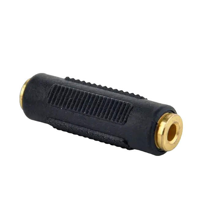 Аудио адаптер Cablexpert A-3.5FF-01, 3.5mm 3-pin (F) - 3.5mm 3-pin (F), Чёрный - photo