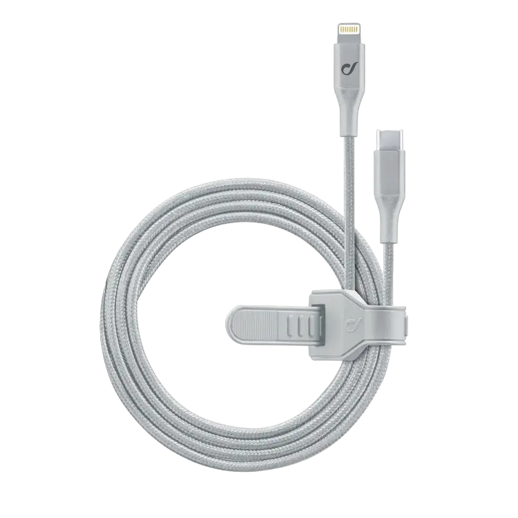 Cablu de încărcare și date Cellularline Satellite MFI, Lightning/USB Type-C, 1,2m, Argintiu - photo