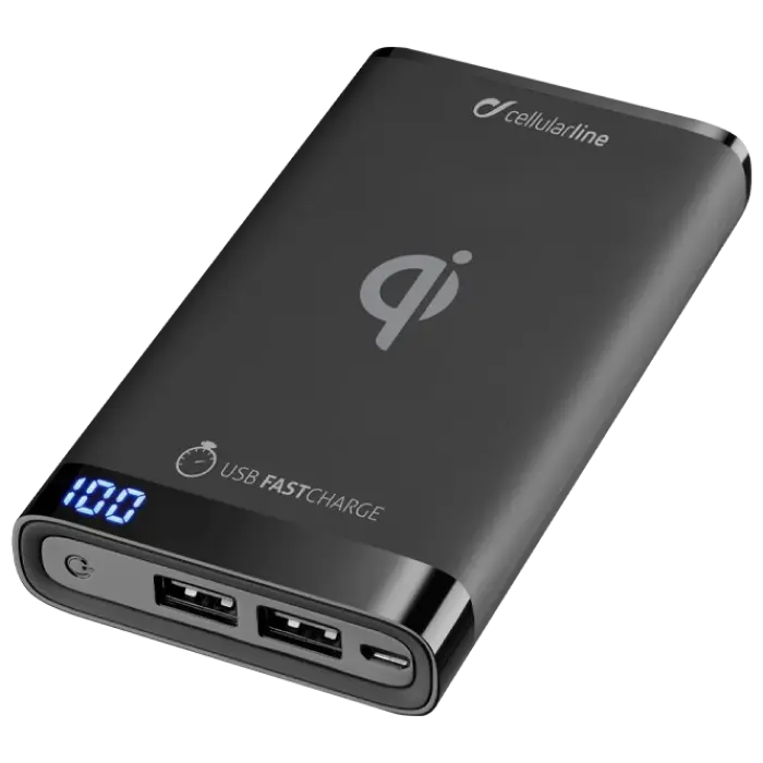 Портативное зарядное устройство Cellularline FreePower MANTA 8000 Wireless, 8мА·ч, Чёрный - photo