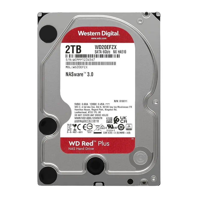 Жесткий диск Western Digital WD Red Plus, 3.5", 2 ТБ <WD20EFZX> - photo