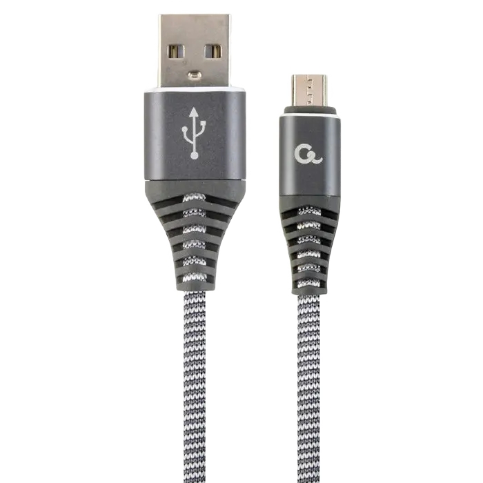 Кабель для зарядки и синхронизации Cablexpert CC-USB2B-AMmBM-1M-WB2, USB Type-A/micro-USB, 1м, Серый - photo