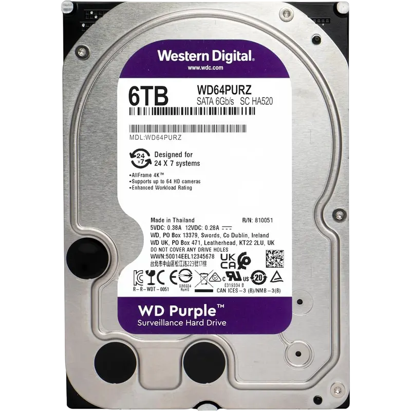 Unitate HDD Western Digital WD Purple, 3.5", 6 TB <WD64PURZ> - photo