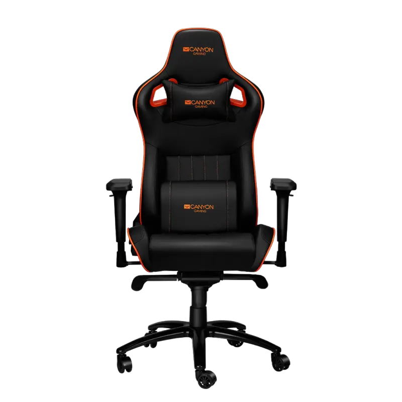 Игровое кресло Canyon Corax, Искусственная кожа, Черный/Оранжевый - photo