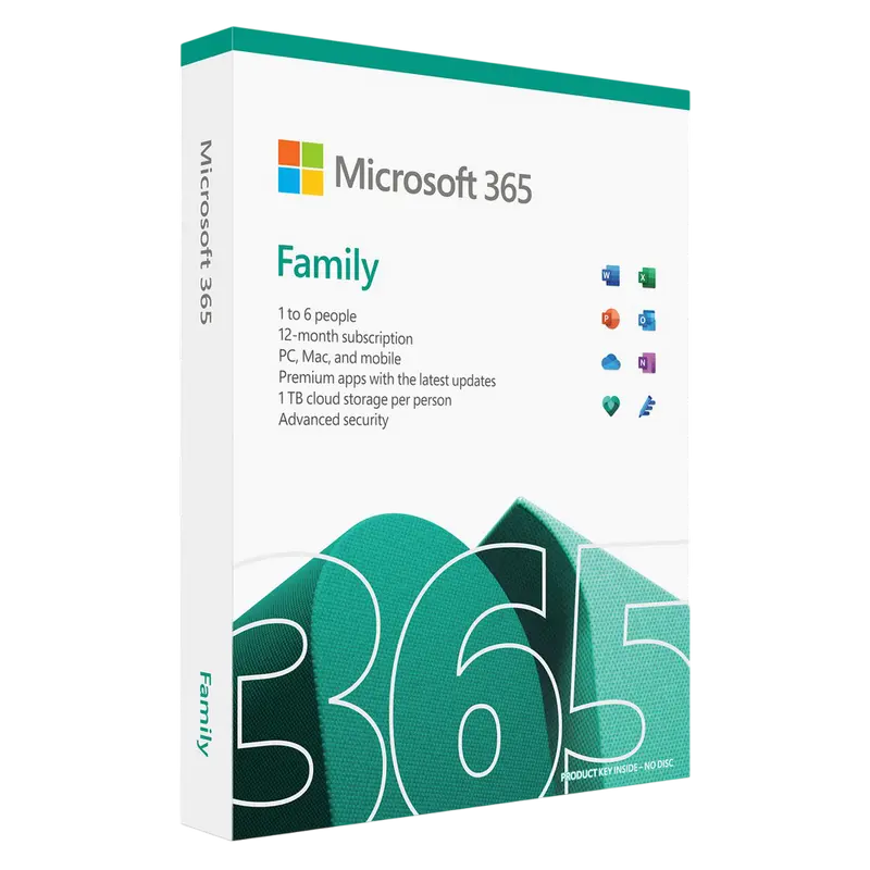 Office Pack M365 Family English Subscr 1YR Central/Eastern Euro Only Medialess P8 - photo