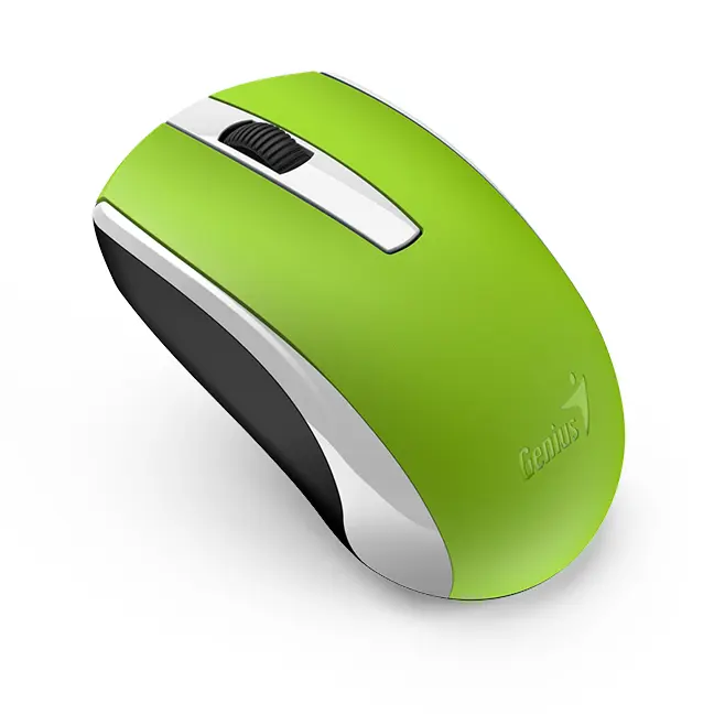 Wireless Mouse Genius ECO-8100, Optical, 800-1600 dpi, 3 buttons, Ambidextrous, Rechar., Green - photo
